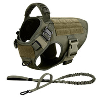 Tactical Dog Harness Leash Set for Large Dogs Military Harnesses for Training Walking Hunting Pet Vest Handle No Pull Malinois